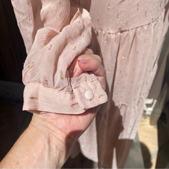 Mango nude pink Metallic details dress size small - Picture 10 of 15